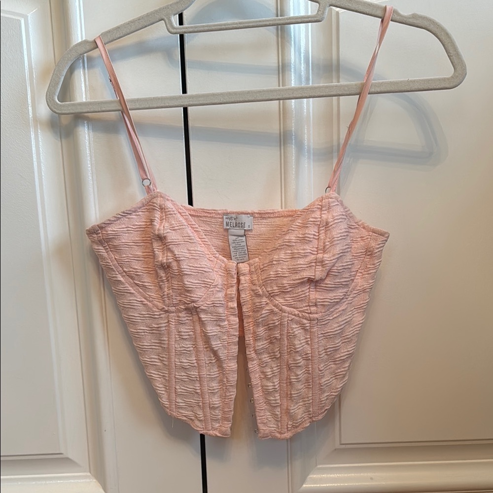 Pink Ruched Bustier Top